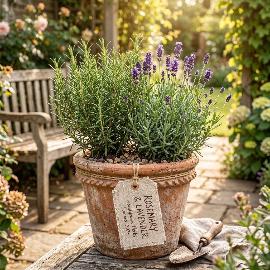 Rosemary & Lavender Heritage Pot - Pocket Garden
